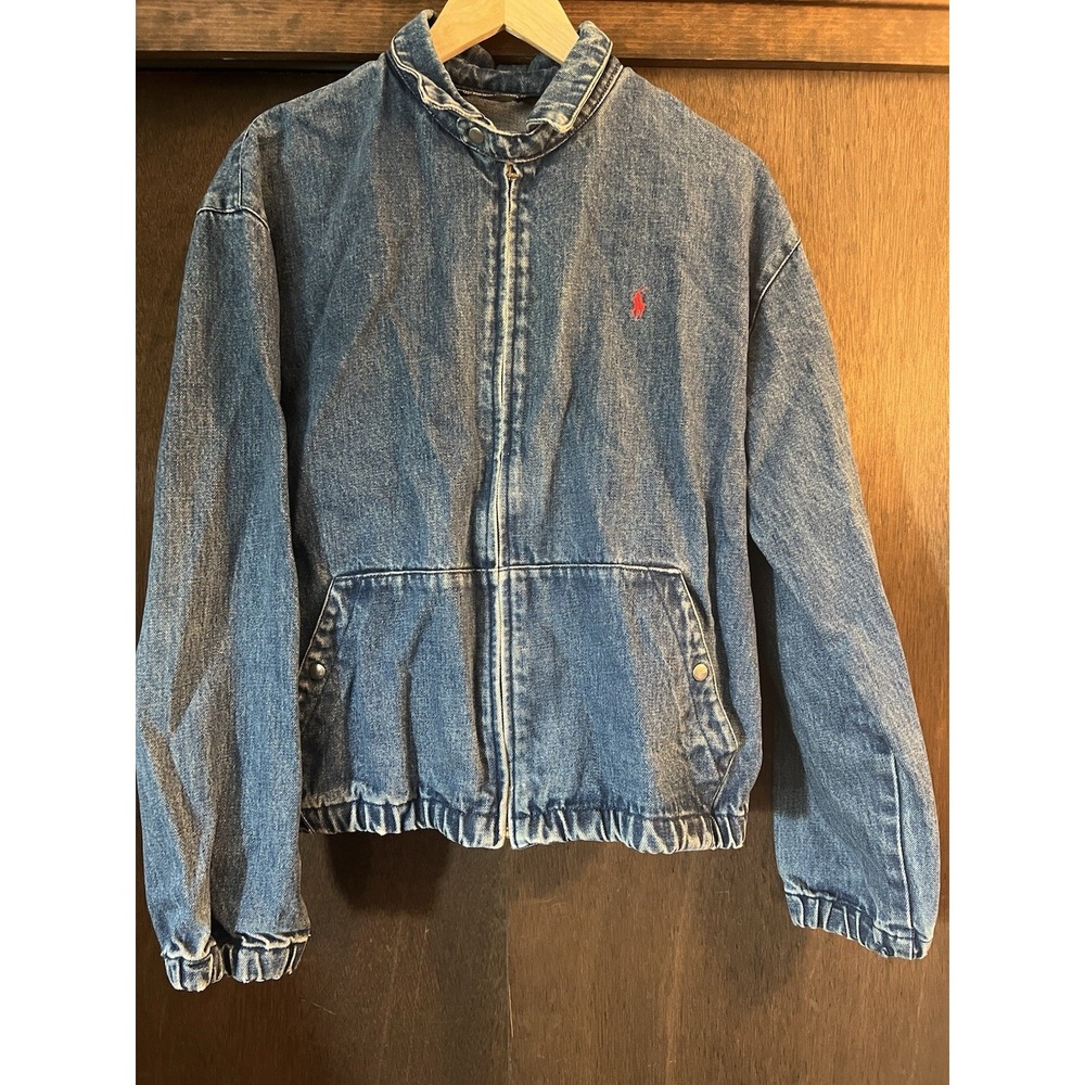 Vintage RALPH LAUREN Polo Denim Bomber Jacket Size Men's Medium
